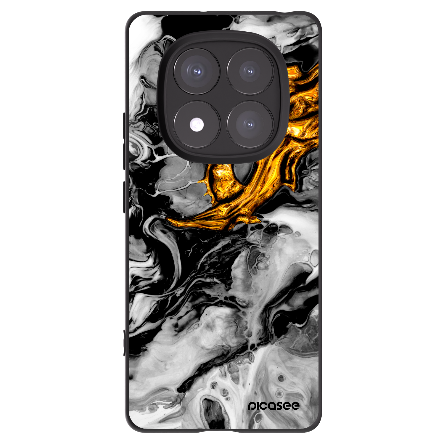 Picasee silikonski črni ovitek za Xiaomi Redmi Note 14 Pro 5G - Black Gold 2