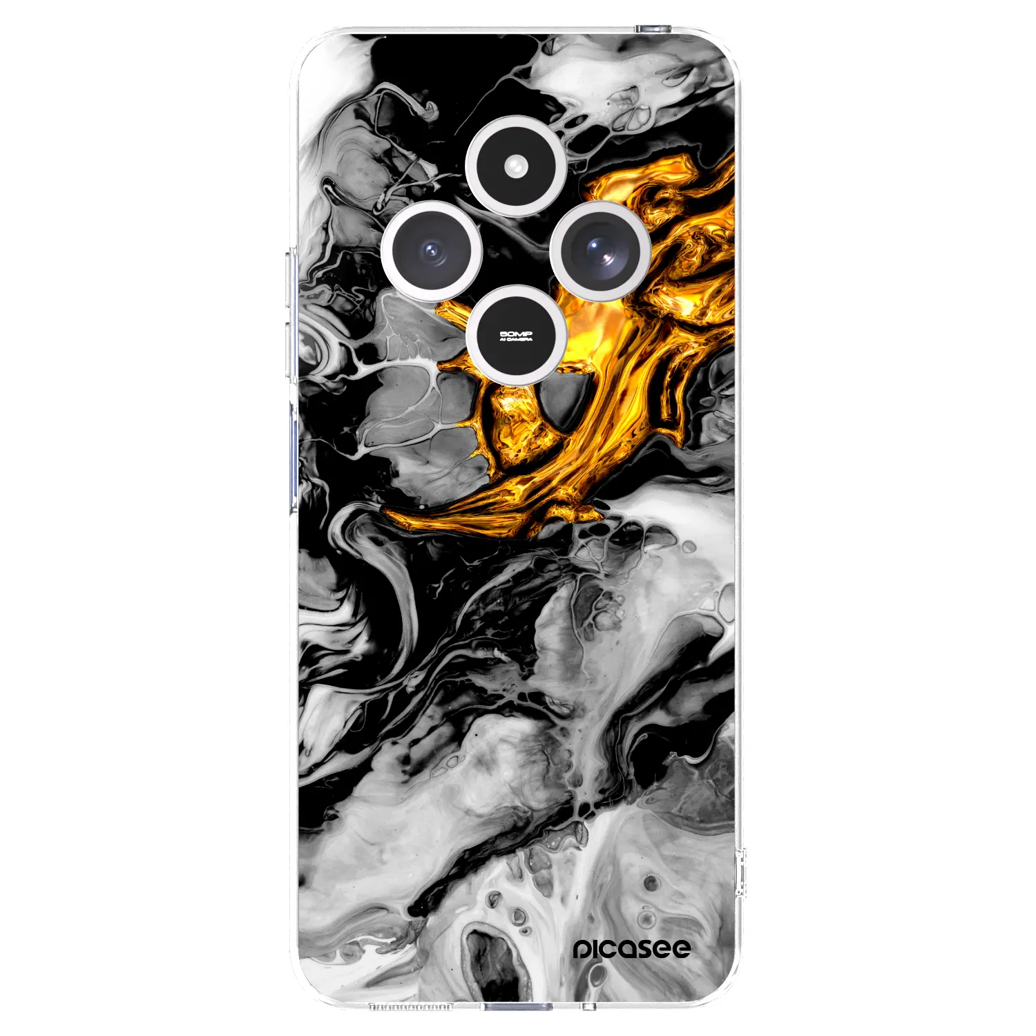 Picasee silikonski prozorni ovitek za Xiaomi Redmi 14C - Black Gold 2