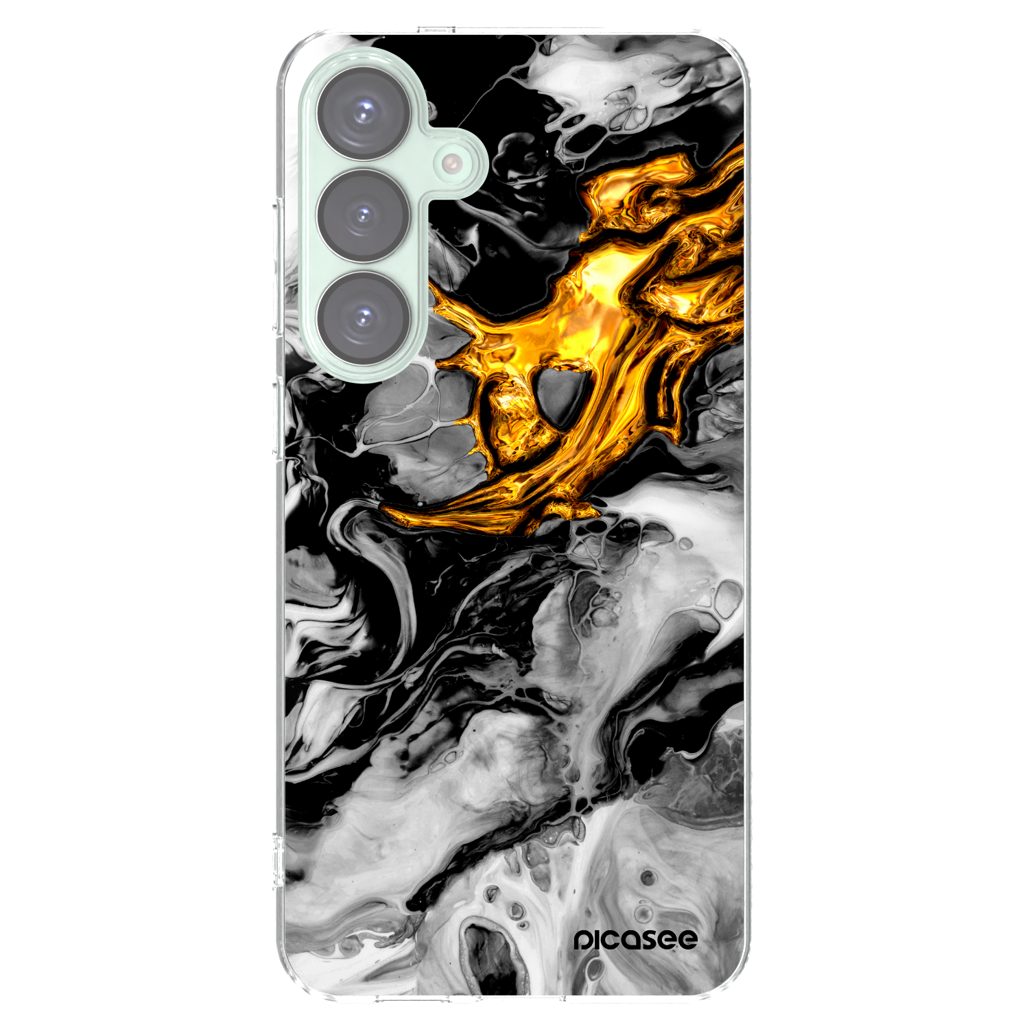 Picasee silikonski prozorni ovitek za Samsung Galaxy S25+ 5G - Black Gold 2