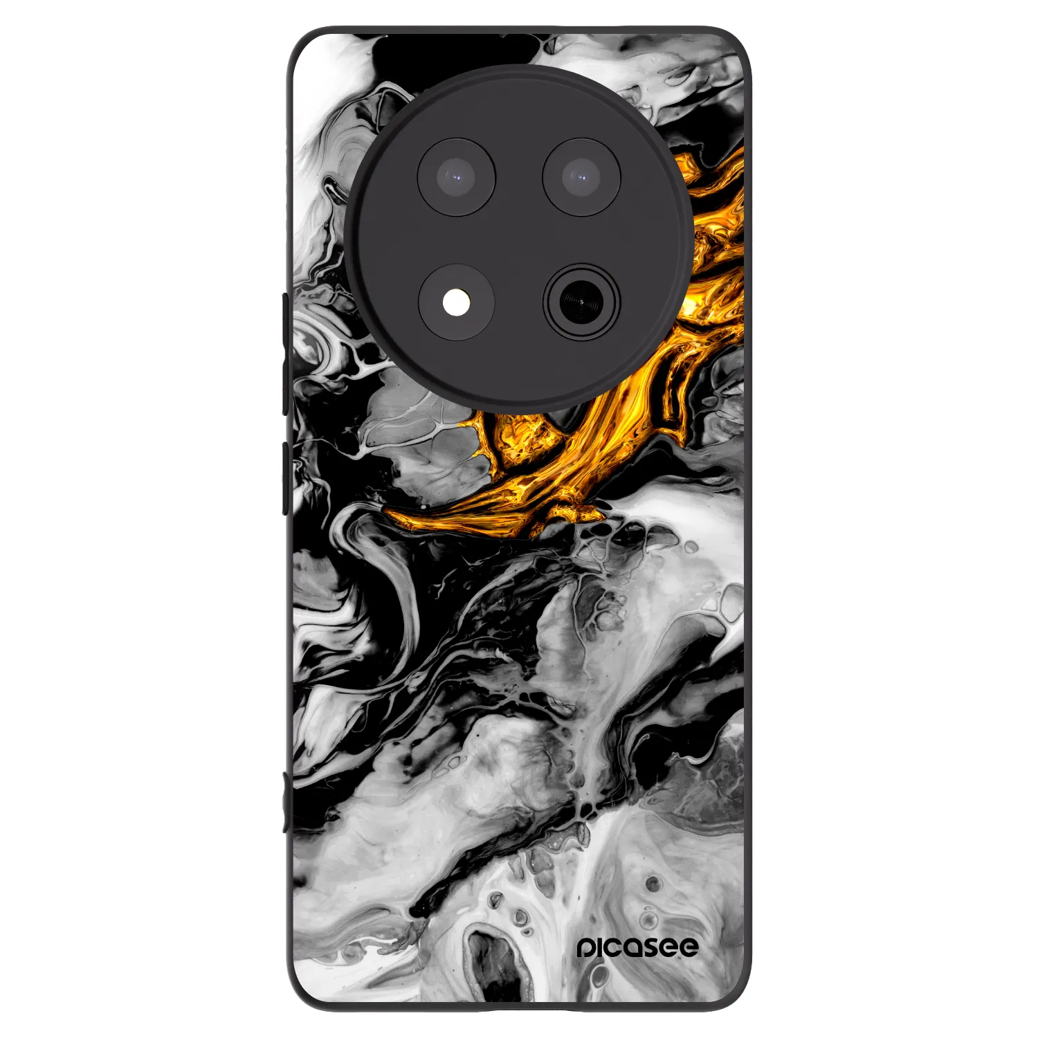 Picasee silikonski črni ovitek za Honor Magic7 Lite 5G - Black Gold 2
