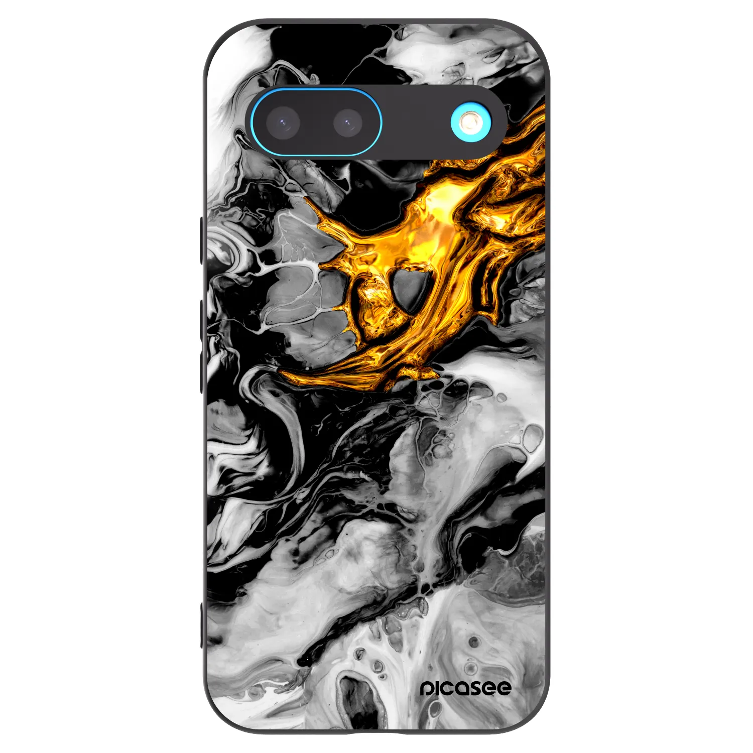 Picasee silikonski črni ovitek za Google Pixel 8 - Black Gold 2