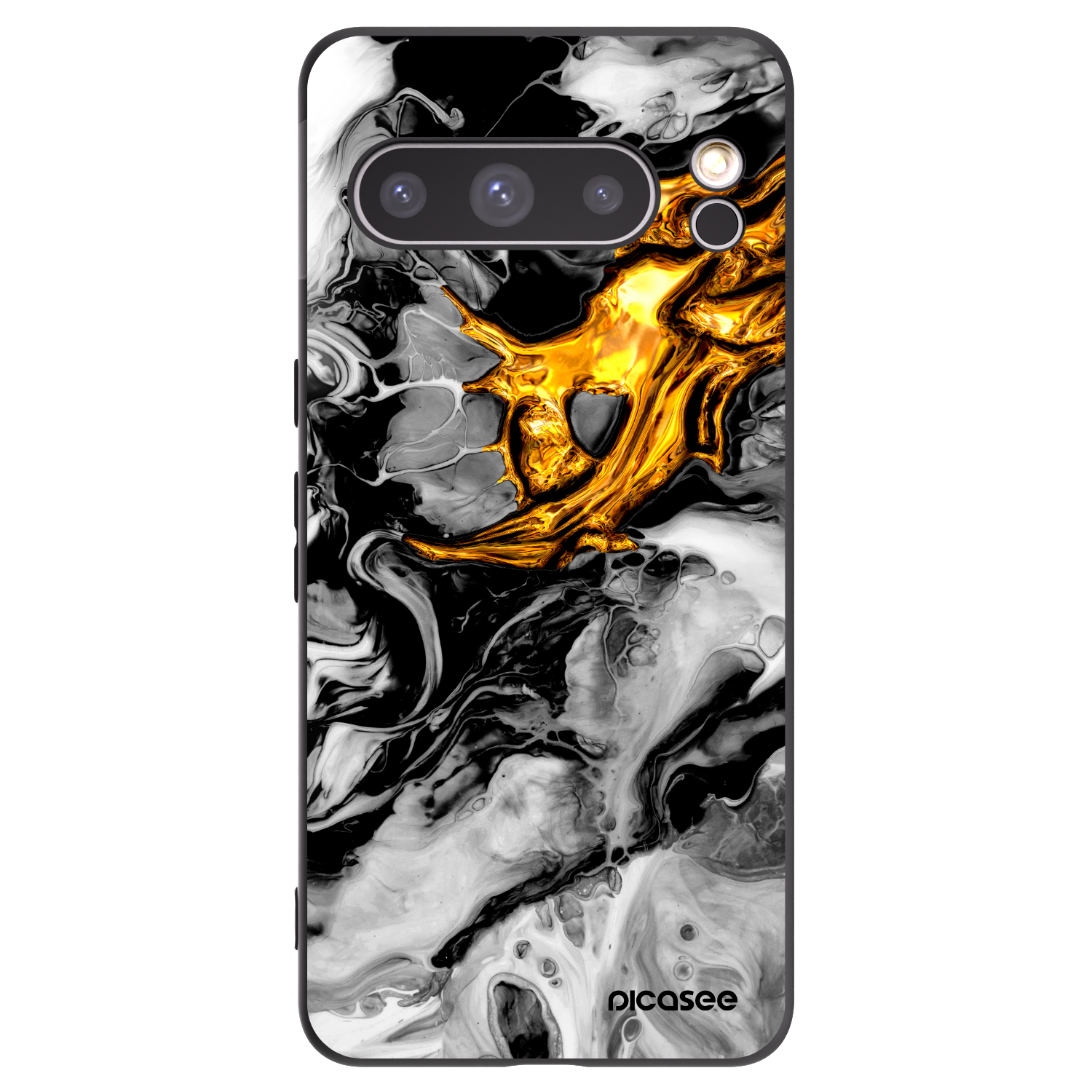 Picasee silikonski črni ovitek za Google Pixel 8 Pro - Black Gold 2