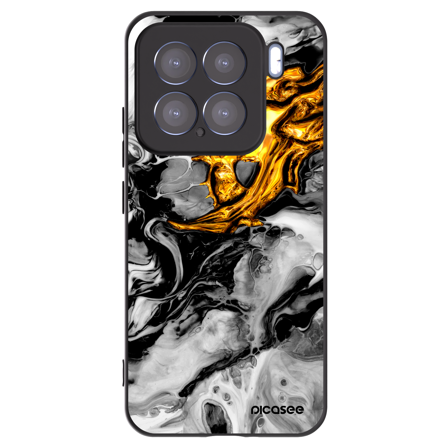 Picasee silikonski črni ovitek za Xiaomi 15 - Black Gold 2
