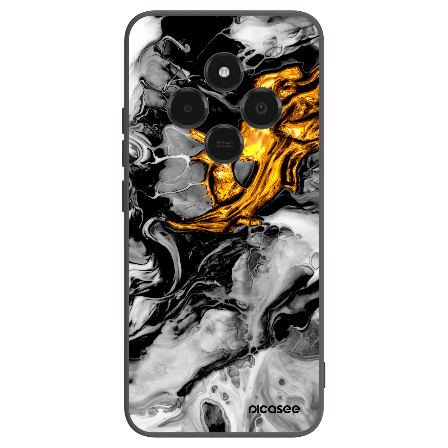 Picasee silikonski črni ovitek za Xiaomi Poco C75 - Black Gold 2