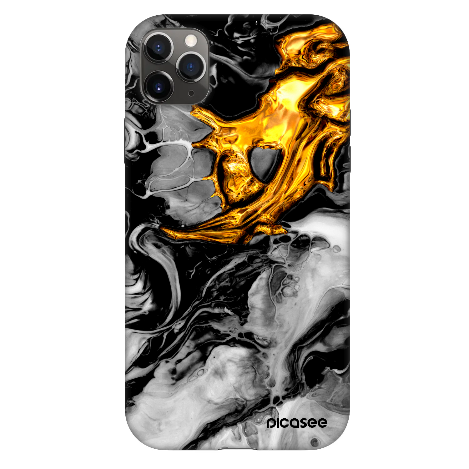 Picasee Fashion Case za Apple iPhone 11 Pro Max - Black Gold 2