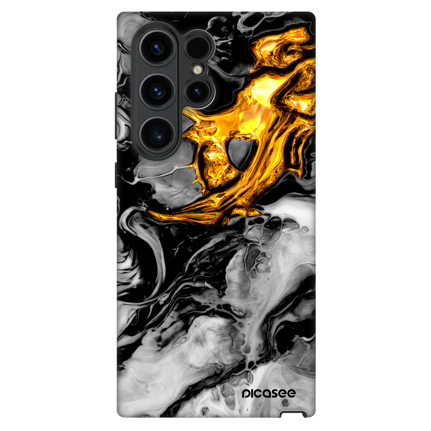 Picasee Fashion Case za Samsung Galaxy S22 Ultra 5G - Black Gold 2