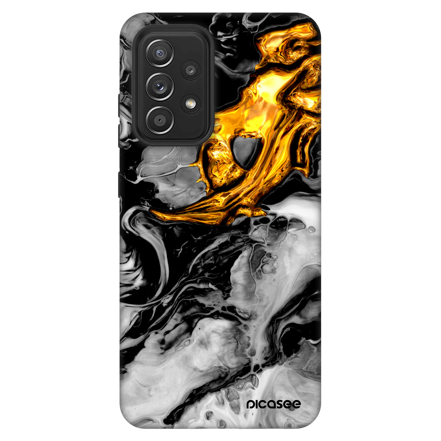 Picasee Fashion Case za Samsung Galaxy A52s 5G A528B - Black Gold 2
