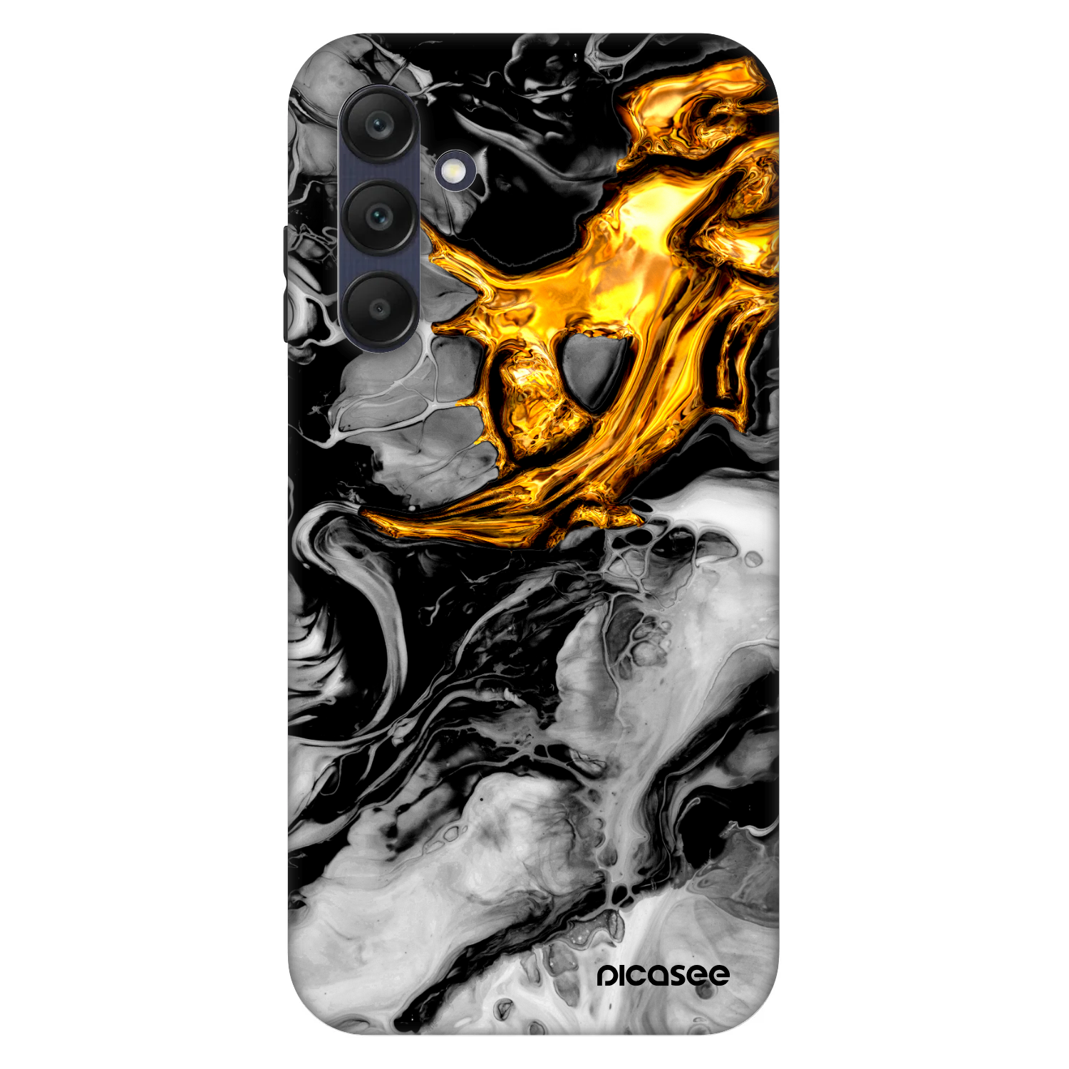 Picasee Fashion Case za Samsung Galaxy A25 A256B 5G - Black Gold 2