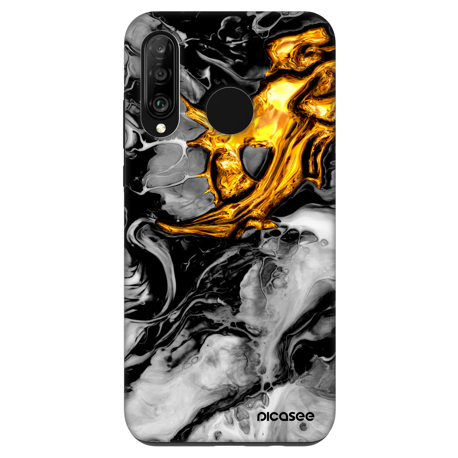 Picasee Fashion Case za Huawei P30 Lite - Black Gold 2