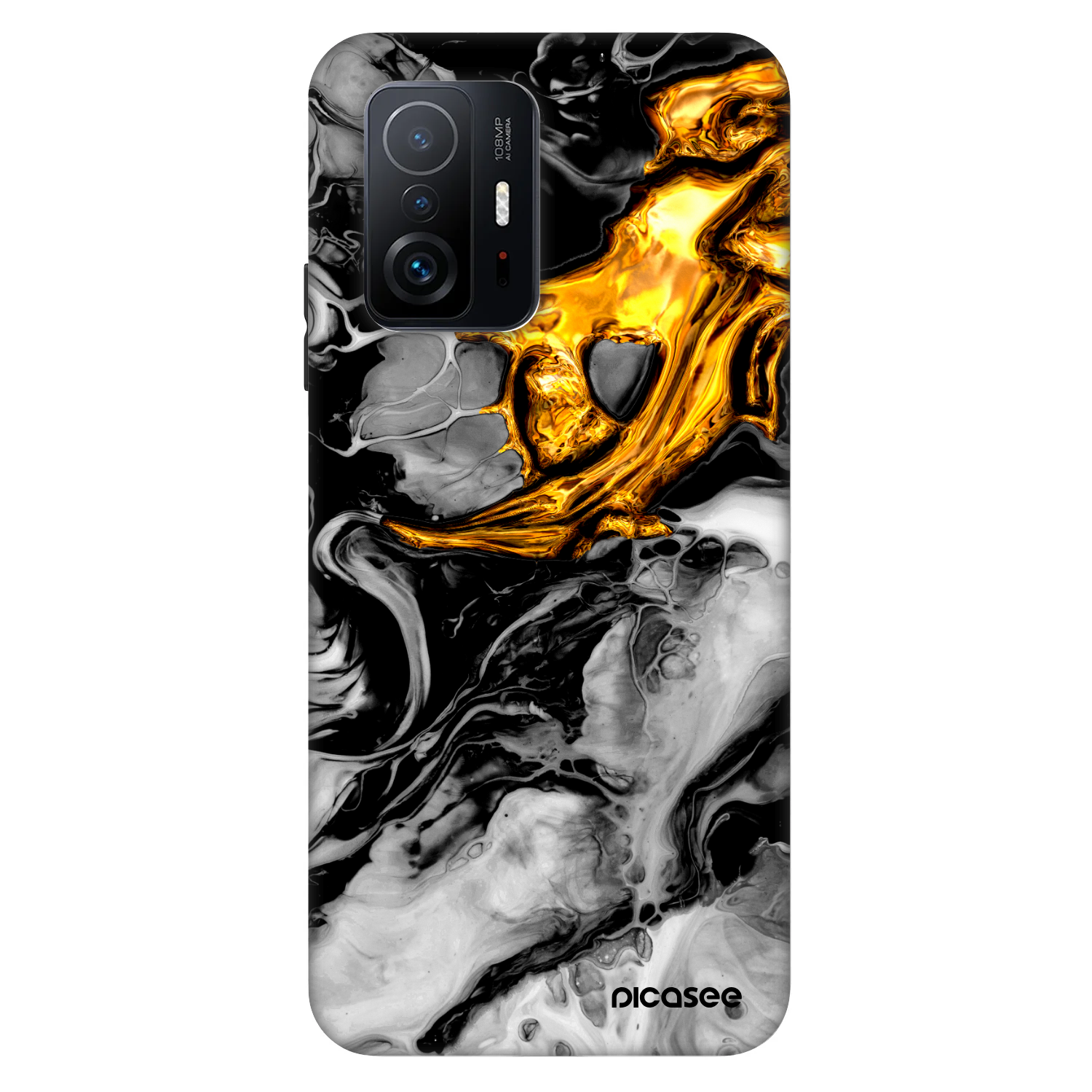 Picasee Fashion Case za Xiaomi 11T - Black Gold 2