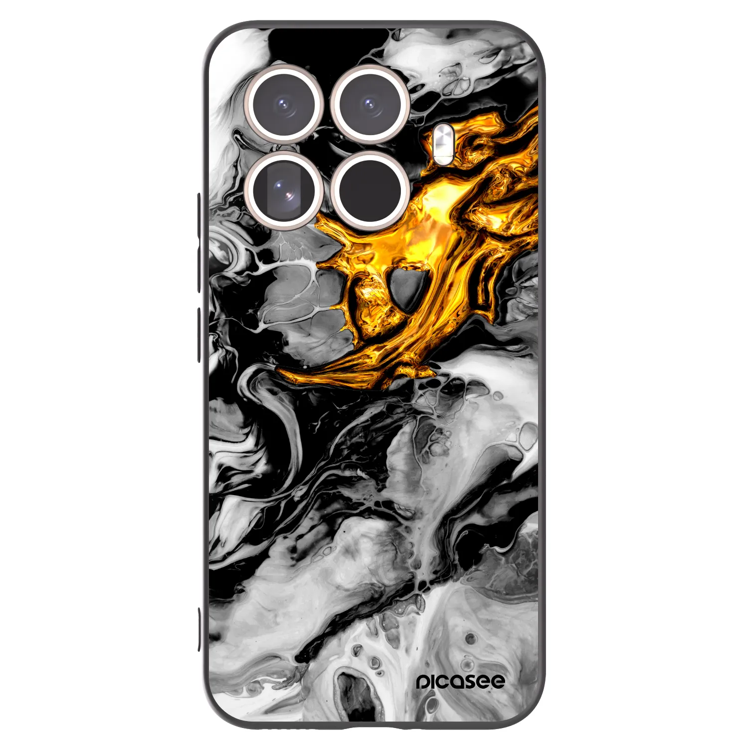 Picasee silikonski črni ovitek za Xiaomi 15T Pro - Black Gold 2