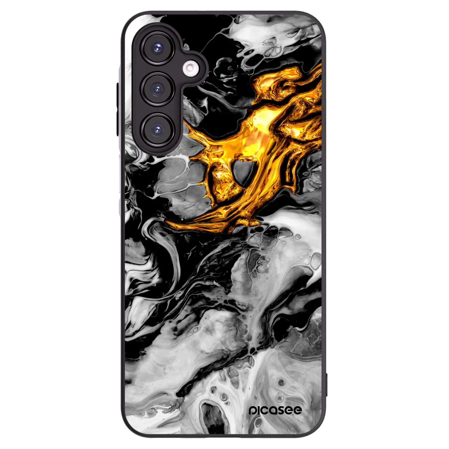 Picasee silikonski črni ovitek za Samsung Galaxy A16 4G - Black Gold 2