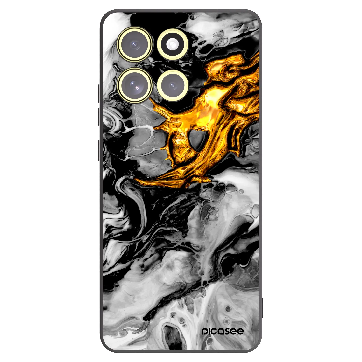 Picasee silikonski črni ovitek za Motorola Moto G86 Power 5G - Black Gold 2
