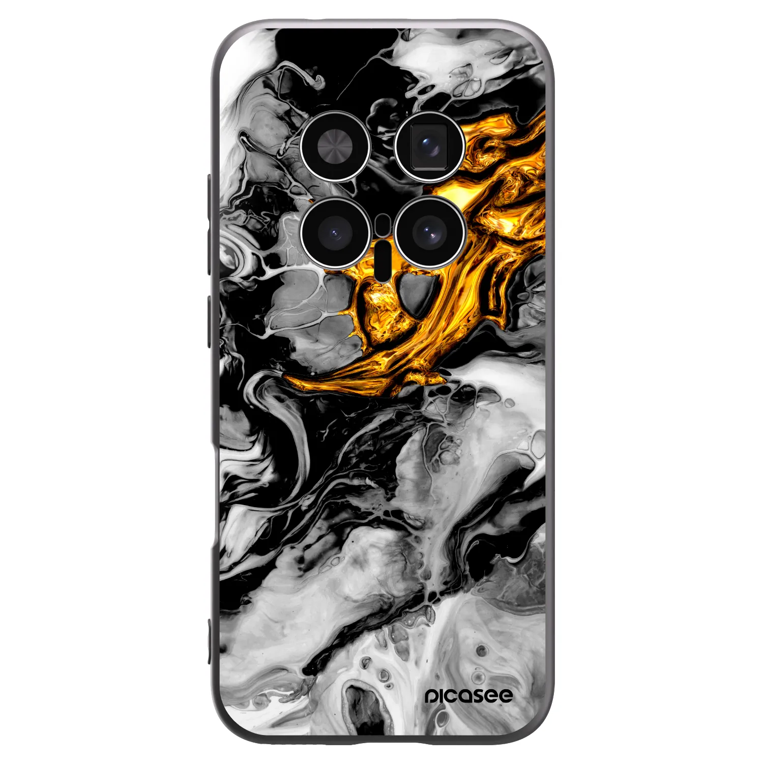Picasee silikonski črni ovitek za Honor Magic8 Pro 5G - Black Gold 2