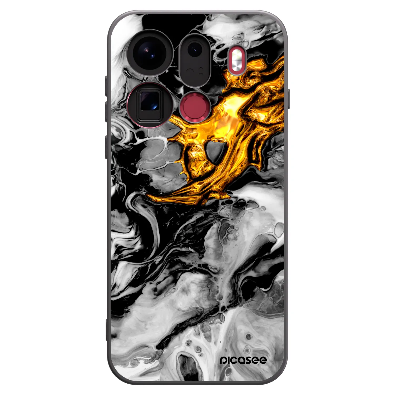 Picasee silikonski črni ovitek za OPPO Find X9 Pro - Black Gold 2