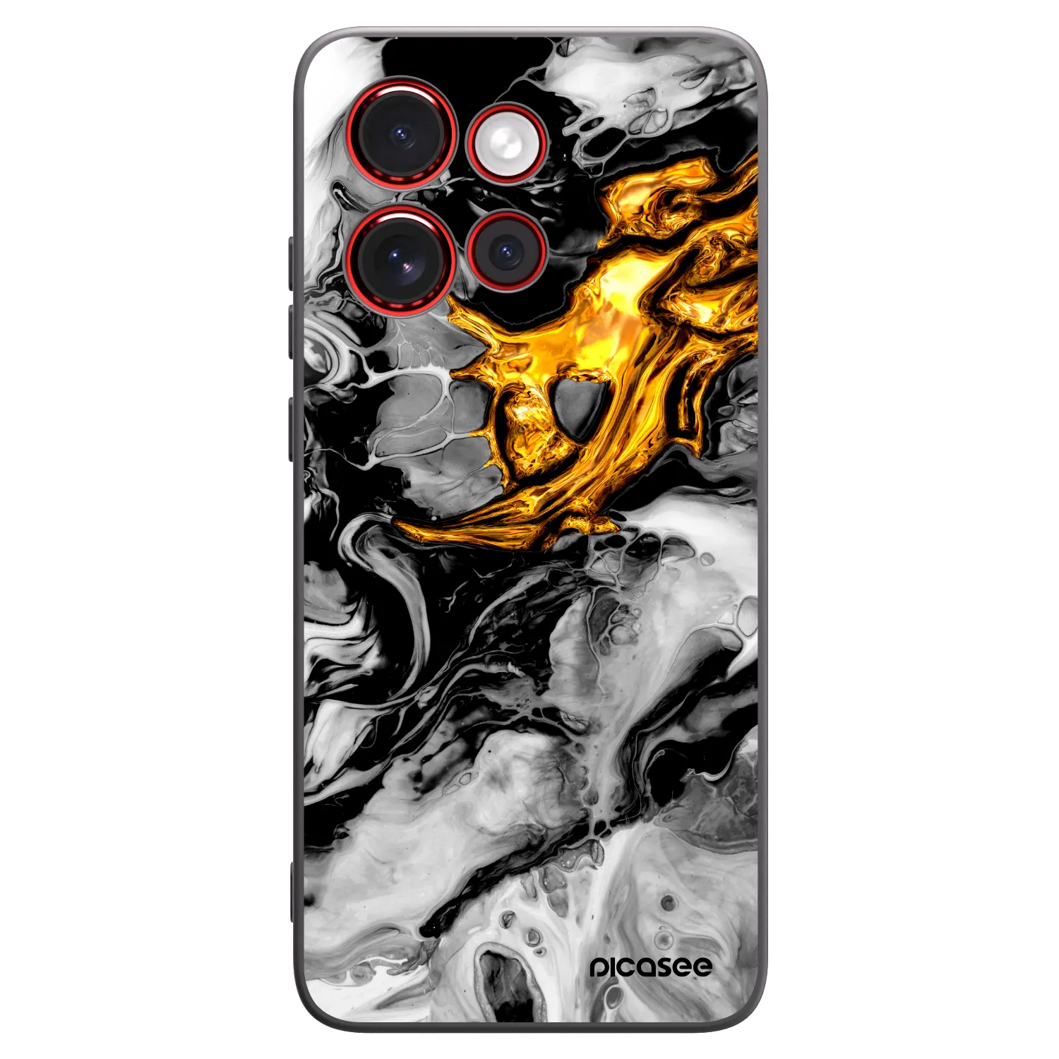 Picasee silikonski črni ovitek za Motorola Edge 60 Neo 5G - Black Gold 2