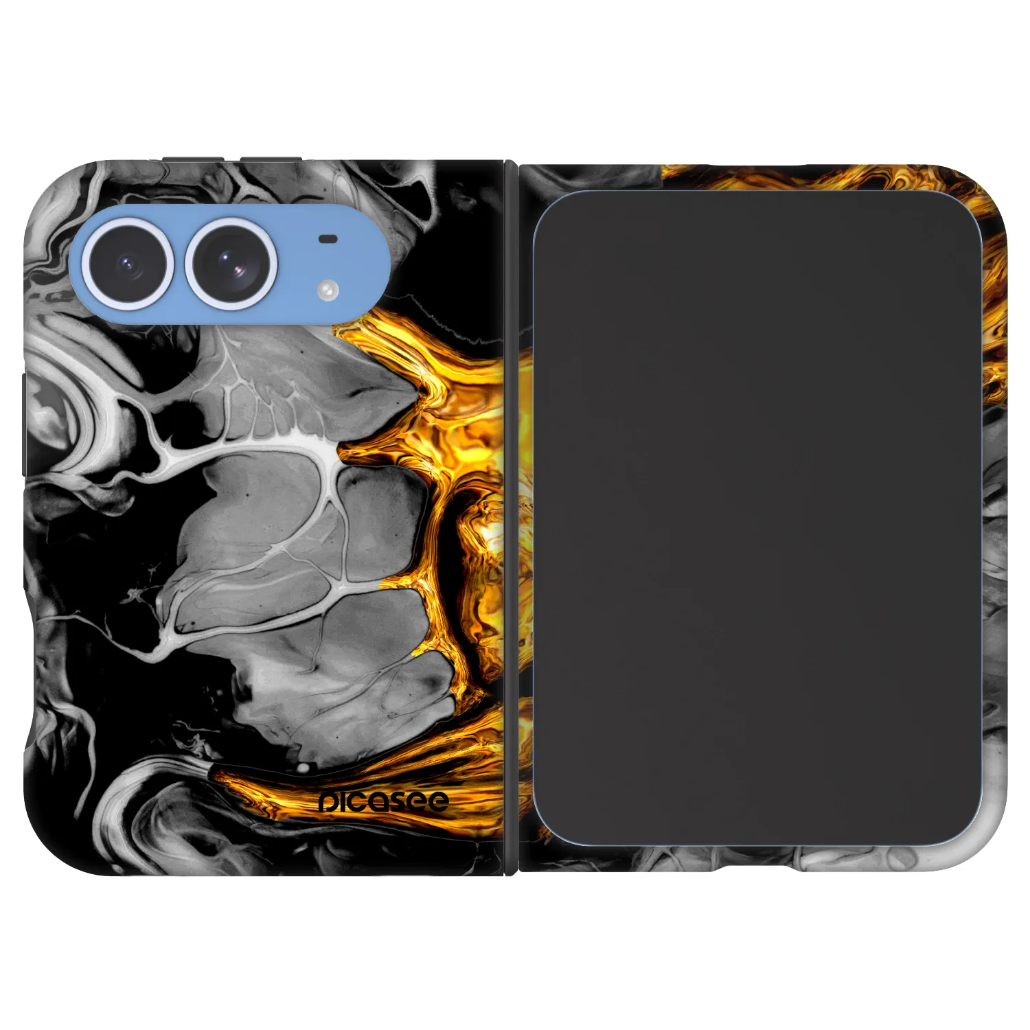 Picasee Fashion Case MagSafe za Apple iPhone Duo - Black Gold 2