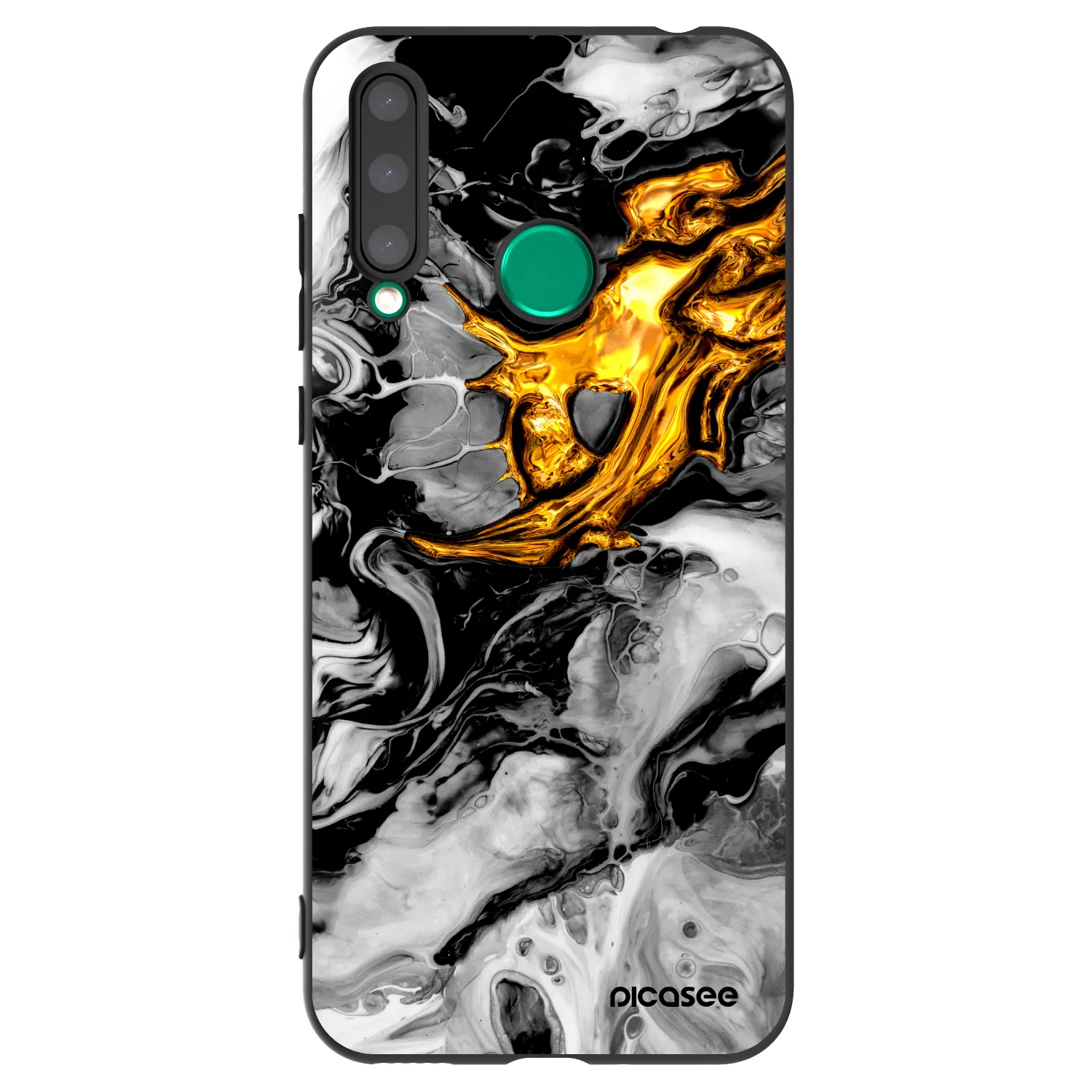 Picasee silikonski črni ovitek za Honor 20 Lite - Black Gold 2