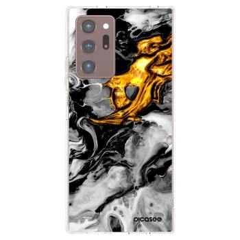 Picasee silikonski prozorni ovitek za Samsung Galaxy Note 20 Ultra - Black Gold 2