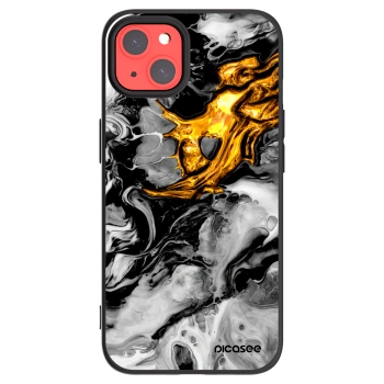 Picasee silikonski črni ovitek za Apple iPhone 13 - Black Gold 2