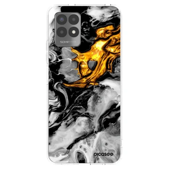 Picasee silikonski prozorni ovitek za Realme 8i - Black Gold 2