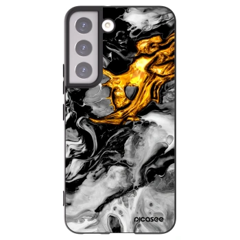 Picasee silikonski črni ovitek za Samsung Galaxy S22 5G - Black Gold 2