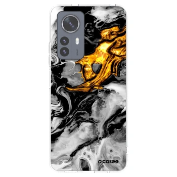 Picasee silikonski prozorni ovitek za Xiaomi 12 Pro - Black Gold 2