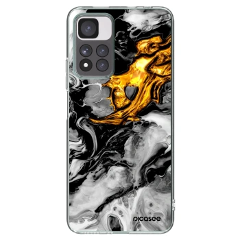 Picasee silikonski prozorni ovitek za Xiaomi Redmi Note 11 Pro+ 5G - Black Gold 2