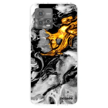 Picasee silikonski prozorni ovitek za Motorola Moto G72 - Black Gold 2