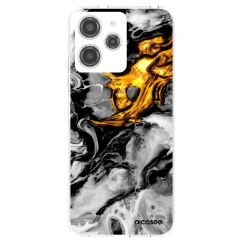 Picasee silikonski prozorni ovitek za Xiaomi Redmi 12 4G - Black Gold 2