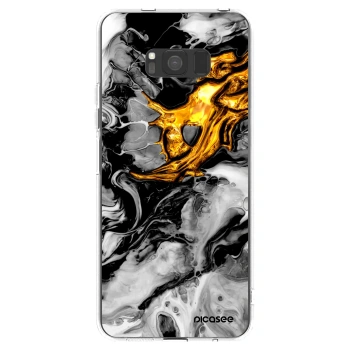 Picasee silikonski prozorni ovitek za Samsung Galaxy S8 G950F - Black Gold 2