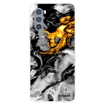 Picasee silikonski prozorni ovitek za Motorola Moto G62 - Black Gold 2