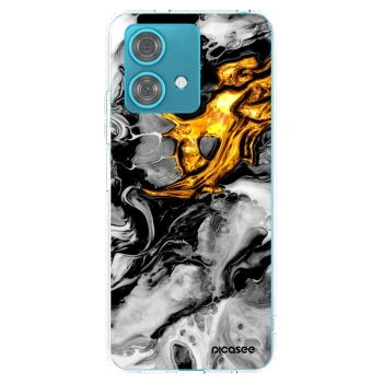 Picasee silikonski prozorni ovitek za Motorola Edge 40 Neo - Black Gold 2