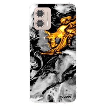 Picasee silikonski prozorni ovitek za Motorola Moto G53 5G - Black Gold 2
