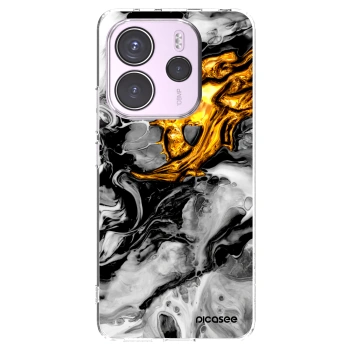 Picasee silikonski prozorni ovitek za Xiaomi Redmi Note 14 4G - Black Gold 2