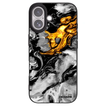 Picasee silikonski črni ovitek za Apple iPhone 17 - Black Gold 2