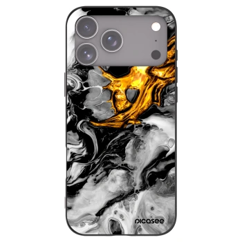 Picasee silikonski črni ovitek za Apple iPhone 17 Pro Max - Black Gold 2