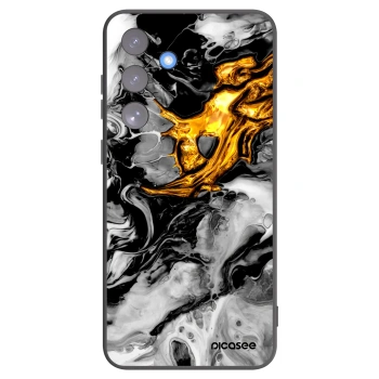 Picasee silikonski črni ovitek za Samsung Galaxy S25 FE 5G - Black Gold 2
