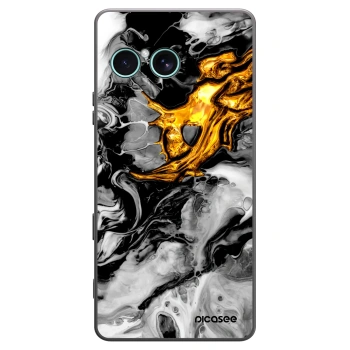 Picasee silikonski črni ovitek za Sony Xperia 10 VII - Black Gold 2