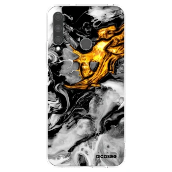 Picasee silikonski prozorni ovitek za Huawei P40 Lite E - Black Gold 2