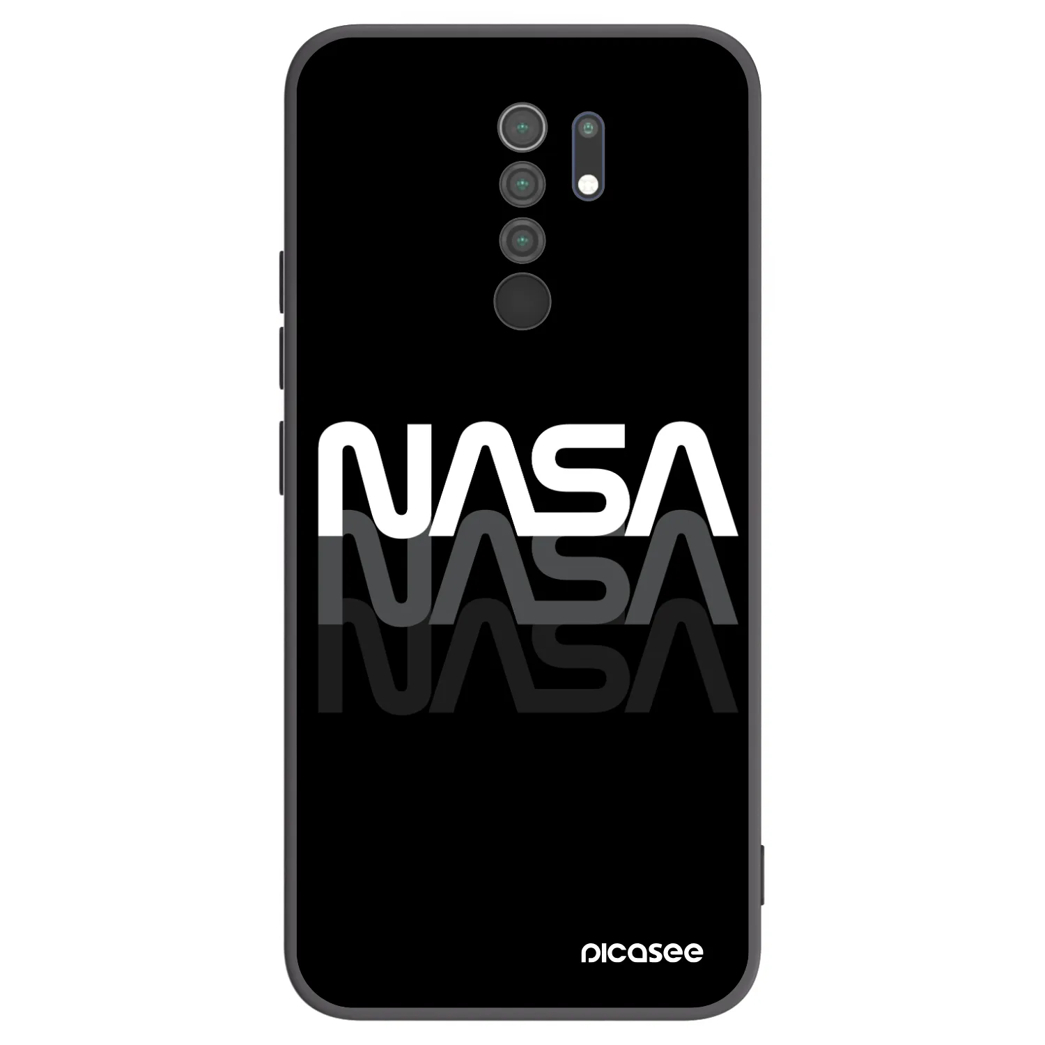 Picasee silikonski črni ovitek za Xiaomi Redmi 9 - NASA Triple
