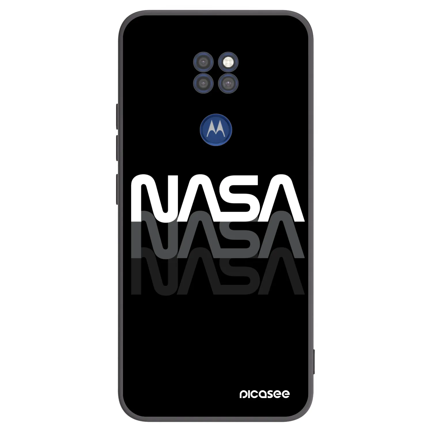 Picasee silikonski črni ovitek za Motorola Moto G9 Play - NASA Triple