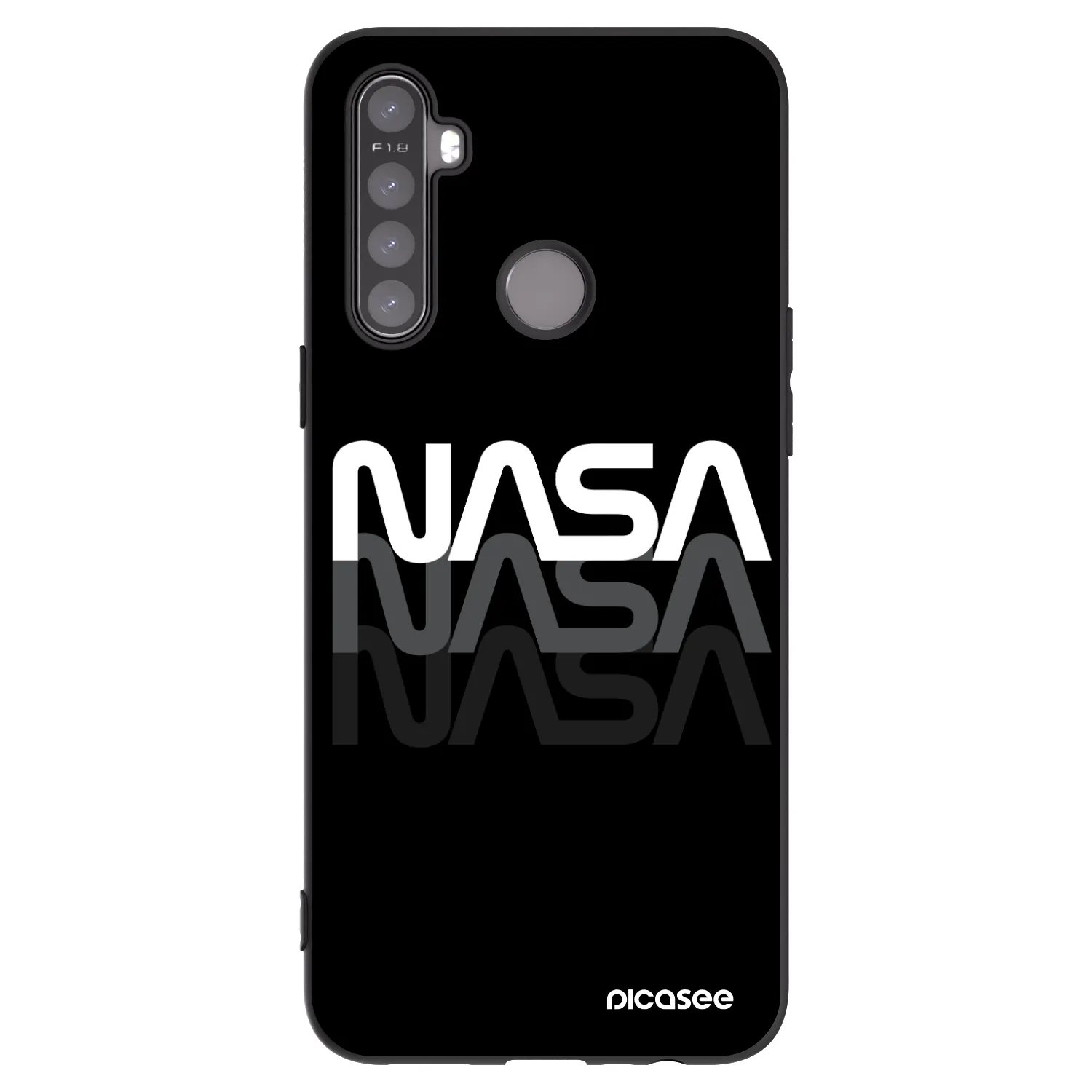 Picasee silikonski črni ovitek za Realme 5 - NASA Triple