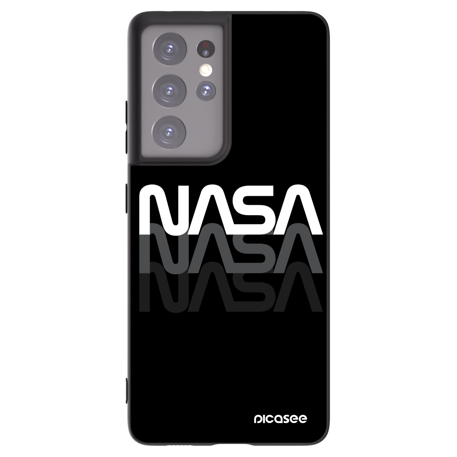 Picasee silikonski črni ovitek za Samsung Galaxy S21 Ultra 5G G998B - NASA Triple