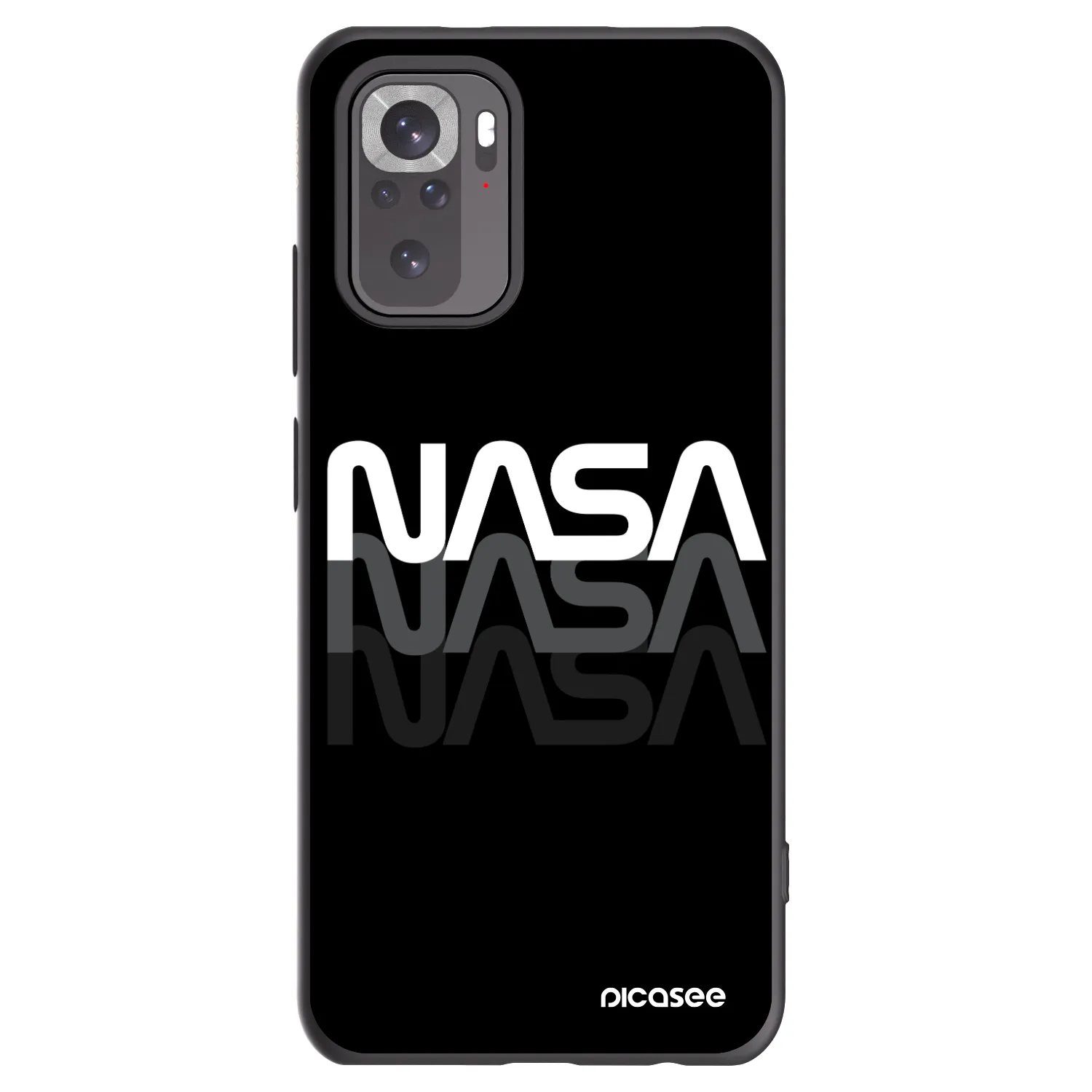 Picasee silikonski črni ovitek za Xiaomi Redmi Note 10 - NASA Triple