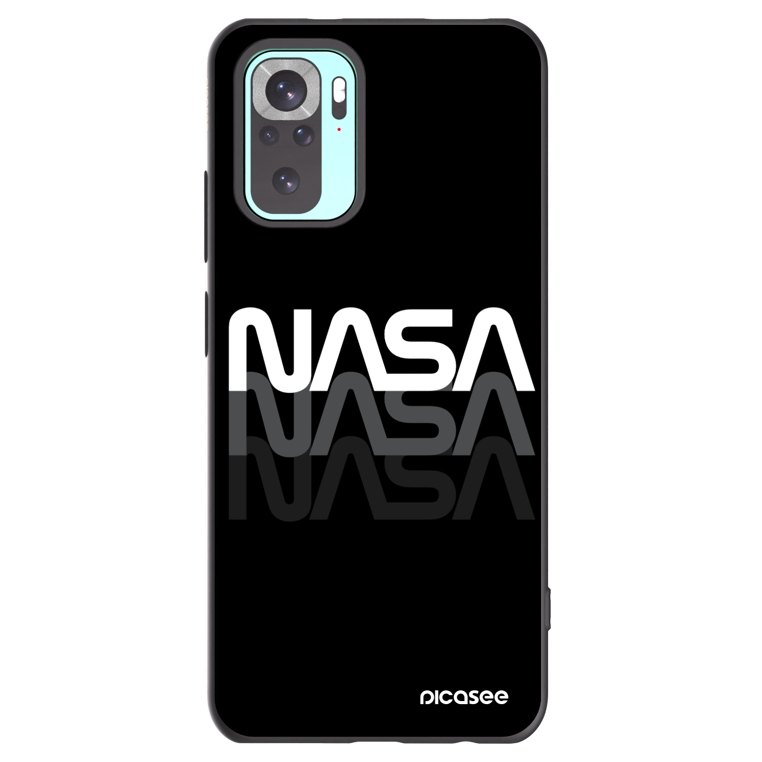 Picasee silikonski črni ovitek za Xiaomi Redmi Note 10 Pro - NASA Triple