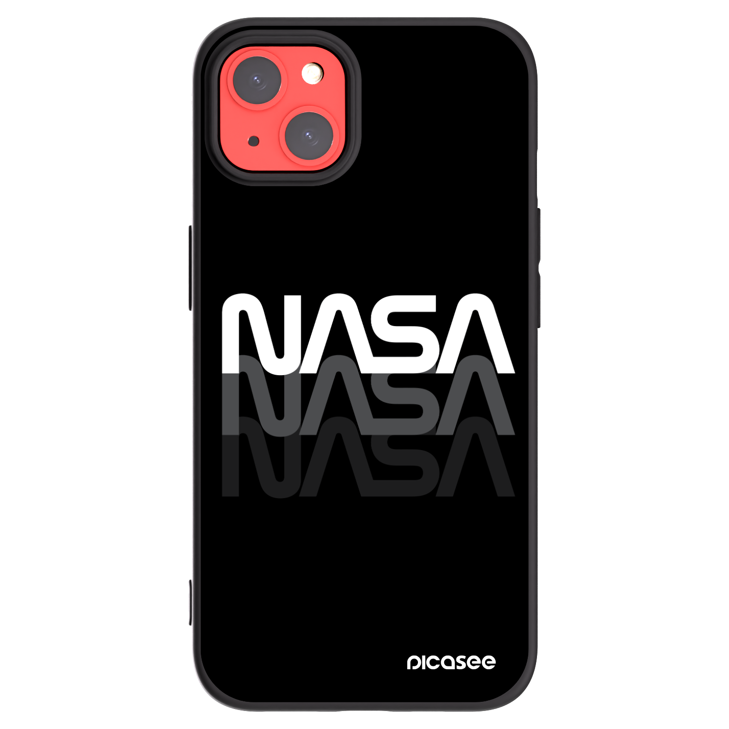 Picasee silikonski črni ovitek za Apple iPhone 13 - NASA Triple