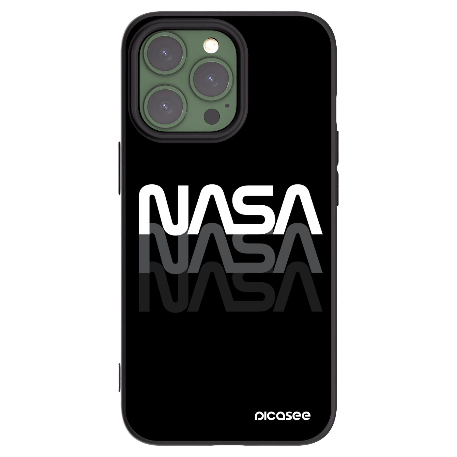 Picasee silikonski črni ovitek za Apple iPhone 13 Pro - NASA Triple