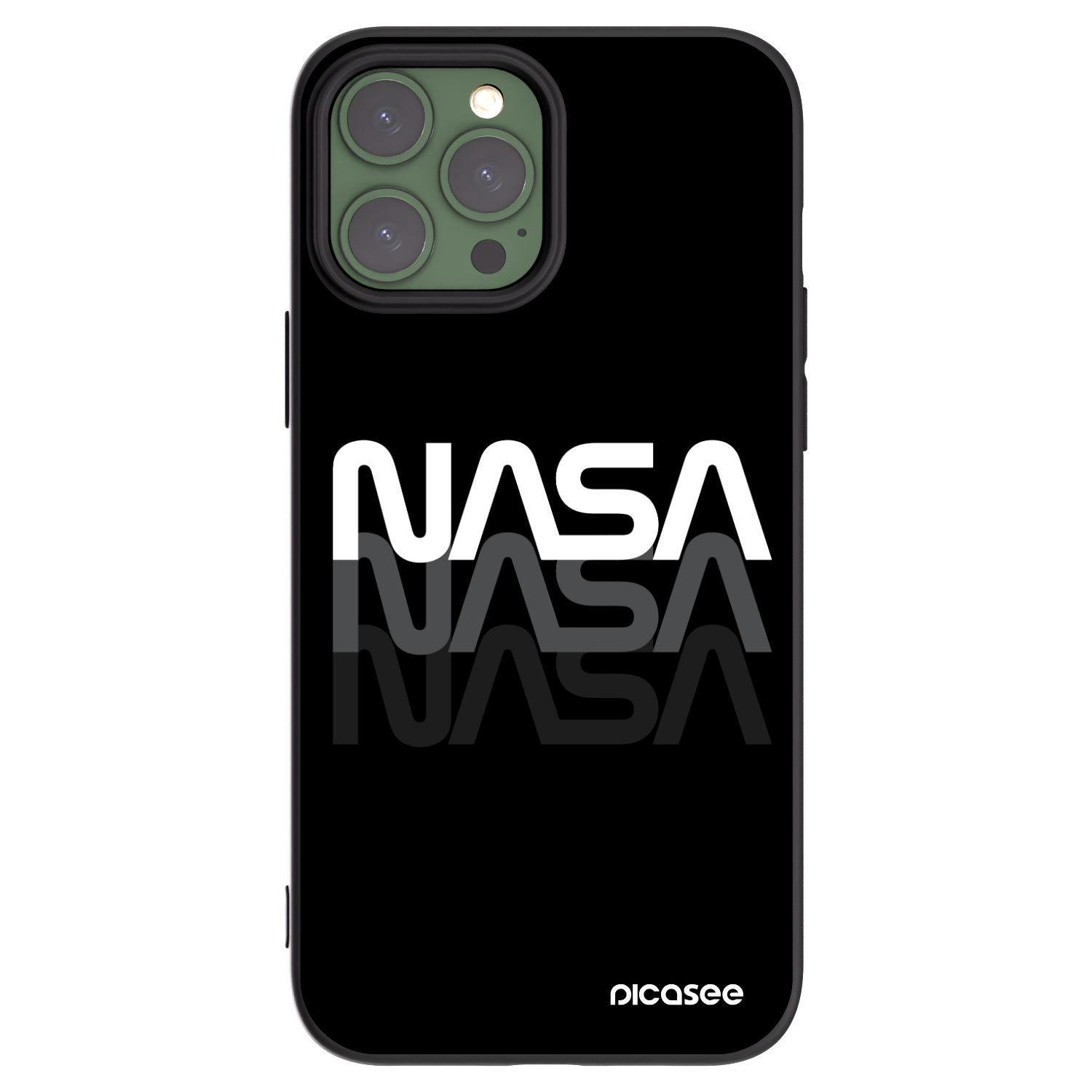 Picasee silikonski črni ovitek za Apple iPhone 13 Pro Max - NASA Triple