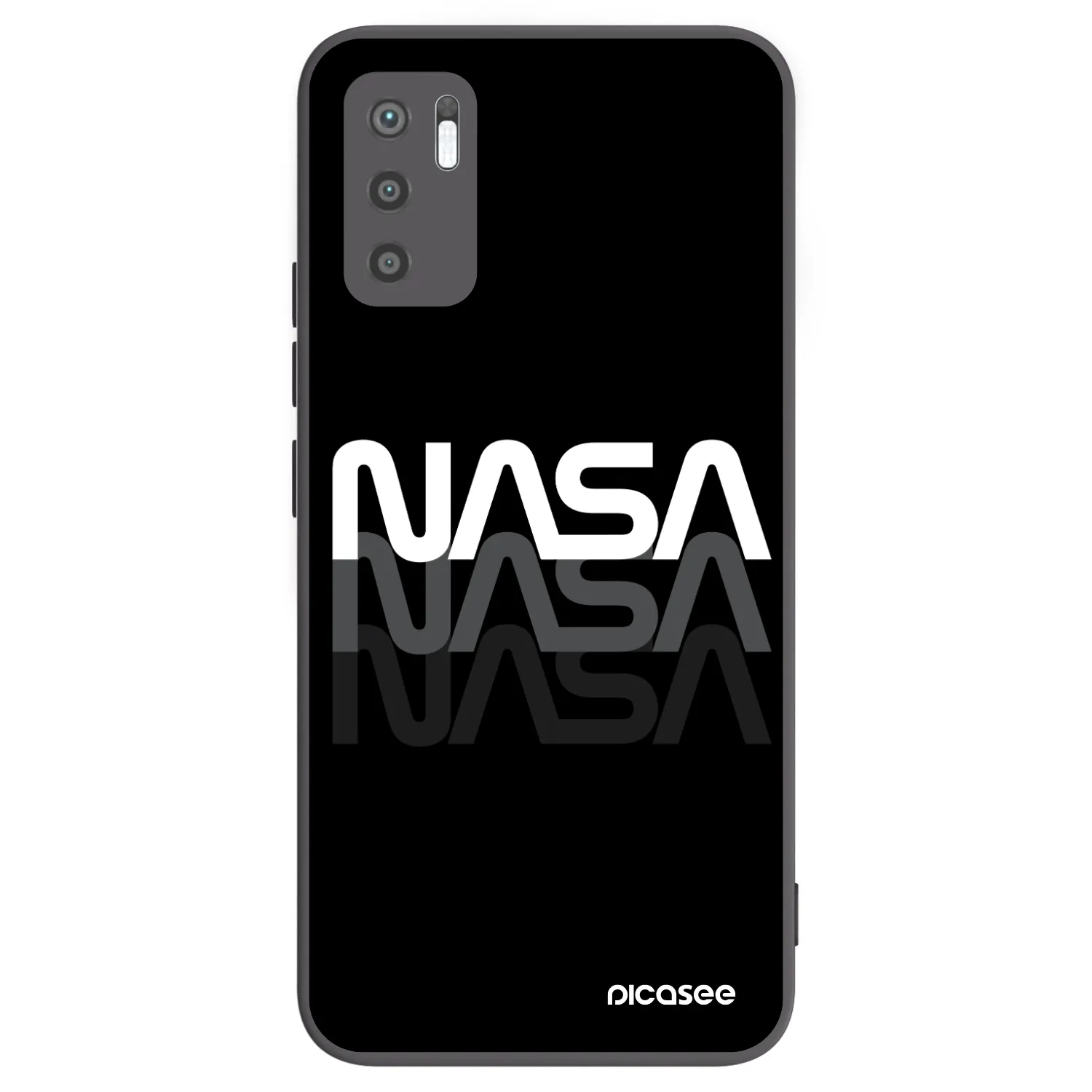 Picasee silikonski črni ovitek za Xiaomi Redmi Note 10 5G - NASA Triple